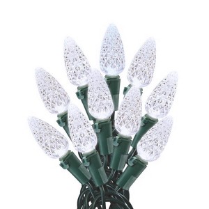 Celebrations Blue LED C6 Cool White 100 CT String Christmas Lights 24.5 FT - Case of 12 - 1 of 1