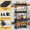 Hachikiko 4 Tier Slim Rolling Storage Cart - Narrow Bathroom Organizer Mobile Shelving Unit with Brake Wheels & Side Hoops - 3 of 4