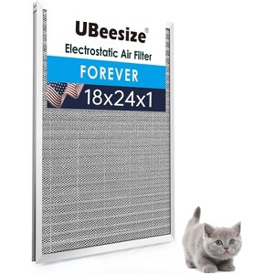 UBeesize 18x24x1 Reusable Electrostatic Air Filter HVAC AC Furnace Filter,MERV 8,Washable, Lasts a Lifetime,Permanent Air Filter, Home And Office - 1 of 1