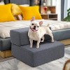 MaseiKar Dog Stairs Ramp for Beds and Sofas, Foldable Modular Pet Steps for Small Dogs, Non-Slip Durable Design with Washable Cover Gray - 2 of 4