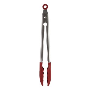 KitchenAid Stainless Steel with Silicone Tipped Tongs Red: Cooking Tongs, Locking Mechanism, Dishwasher-Safe - 1 of 3