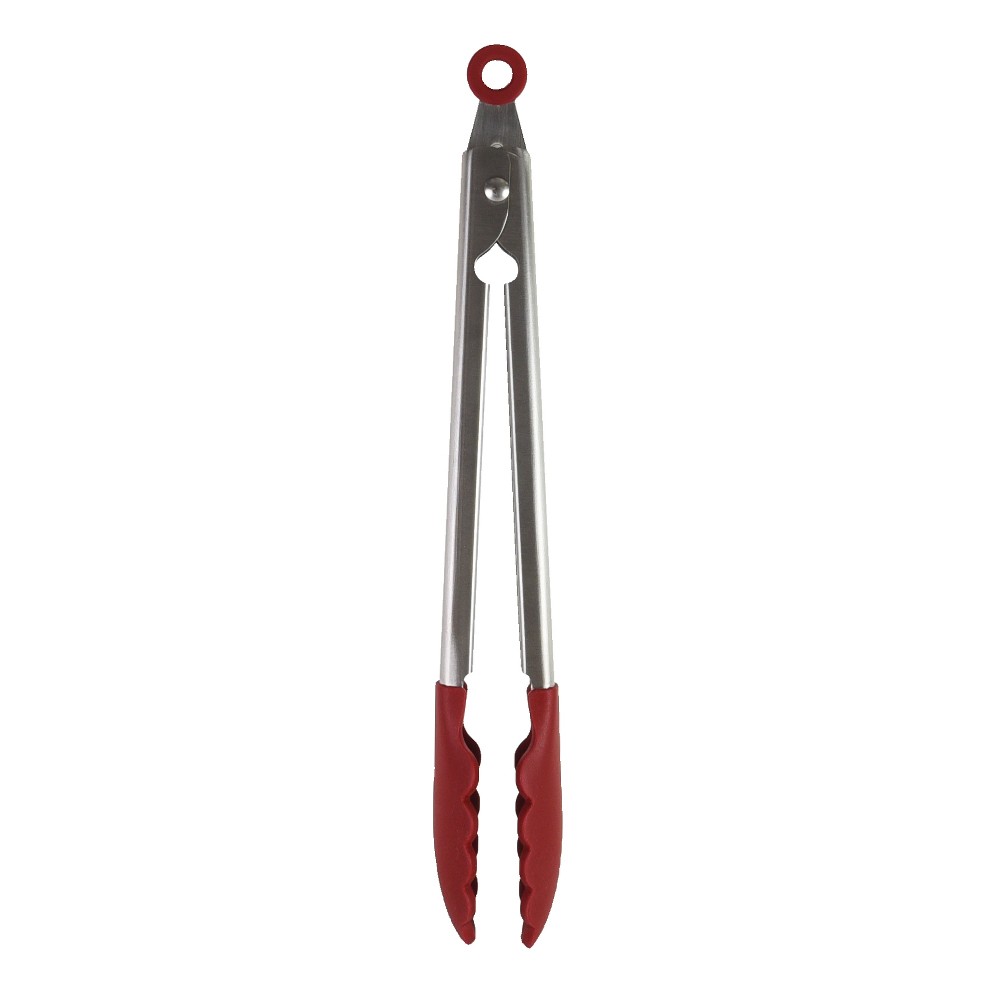 UPC 024131405282 product image for KitchenAid Stainless Steel with Silicone Tipped Tongs Red | upcitemdb.com