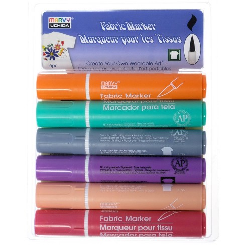 Fabric Brush Markers 6ct Marvy Uchida -pastel : Target