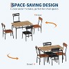 5-Piece Dining Table Set for 4, Industrial Rectangle Kitchen Table with 4 PU Upholstered Chairs, Space-Saving, for Apartment, Studio, Restaurant - 4 of 4