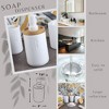 Evideco French Home Goods Elegant Soap Dispenser - Polyresin and Bamboo Design, Refillable Liquid Pump - 3 of 4