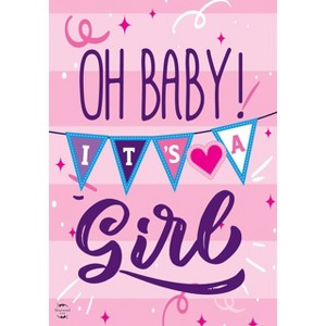 Baby Girl Double-Sided House Flag 28" x 40" Briarwood Lane - 1 of 4