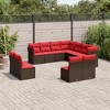 vidaXL Patio Sofa Set - Brown and Red Without Table - 2 of 4