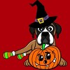 Junior's Design By Humans Halloween Boxer Dog By TreeHouses T-Shirt - 2 of 3