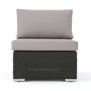 Christopher Knight Home 5pc Santa Rosa Wicker Outdoor V-Shaped Sectional Furniture Sofa Set Gray/Light Gray - 1 of 4