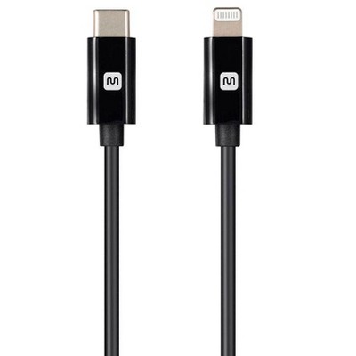 Monoprice Apple MFi Certified Lightning to USB Type-C and Sync Cable - 6 Feet - Black, Compatible with iPod, iPhone, iPad with Lightning Connector