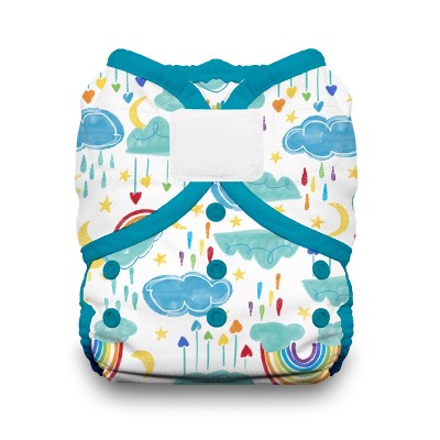 Image of Thirsties | Duo Wrap HL Pack of 1 - Rainbow Multicolored Diaper Cover, Size One (6-18 lbs)