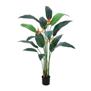 Whizmax Artificial Bird of Paradise Plant 7FT Fake Palm Tree, for Decor Plants for Home Office with 17 Trunks Faux Leaves and 3 Faux Flowers 2 Pack - 1 of 4