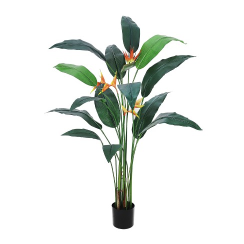 Whizmax Artificial Bird of Paradise Plant 7FT Fake Palm Tree, for Decor Plants for Home Office with 17 Trunks Faux Leaves and 3 Faux Flowers 2 Pack - image 1 of 4