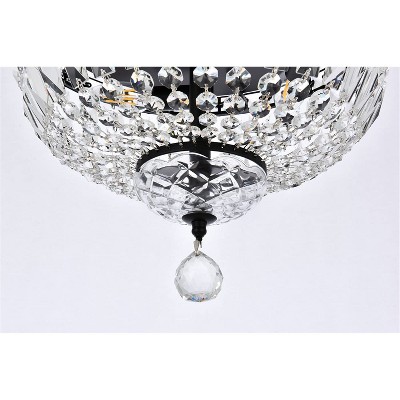 Tranquil 14 Inch Black and Crystal Flush Mount Light
