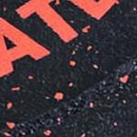 black + orange dots