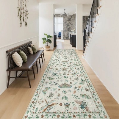 Lahome Machine Washable Back to College Series Animal Life Insects Area Rug - Nature-Inspired Carpet for Living Room, School, Bedroom, or Entryway