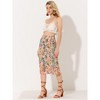 Allegra K Women's Floral Chiffon High Waist Midi Pencil Skirt - 2 of 4