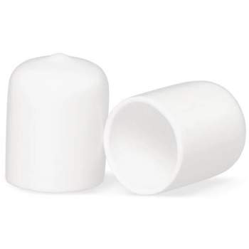 Window Wonder 3/4" Round White Vinyl End Cap Pipe Rubber Cover - 50 count