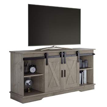 Lavish Home 65-inch TV Stand – 2-Door Entertainment Center, Adjustable Media Console Shelves, Cable Management, Farmhouse Style