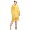 Plus Size Crocheted Fringed Trim Dress  Cover Up - White Mark - 3 of 4