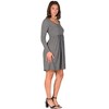 24seven Comfort Apparel Long Sleeve Babydoll Knee Length Dress - 2 of 4