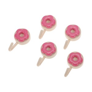 Unique Bargains Utility Floral Cutout Hook Flower with White Hook 1.97"x1.18" 5 Pcs - 1 of 4