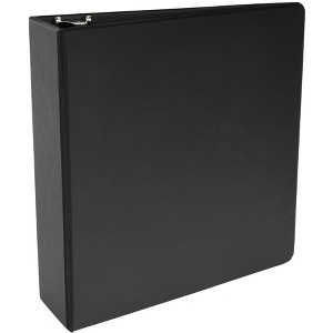 School Smart D Ring Binder, Polypropylene, 3 Inches, Black - 1 of 4