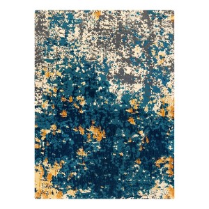 40"x54" Bilbao 1/2" Rug'D Chair Floor Mat Blue/Orange - Anji Mountain: Durable, Felt Backed, Indoor Rectangle Polyester Mat - 1 of 4