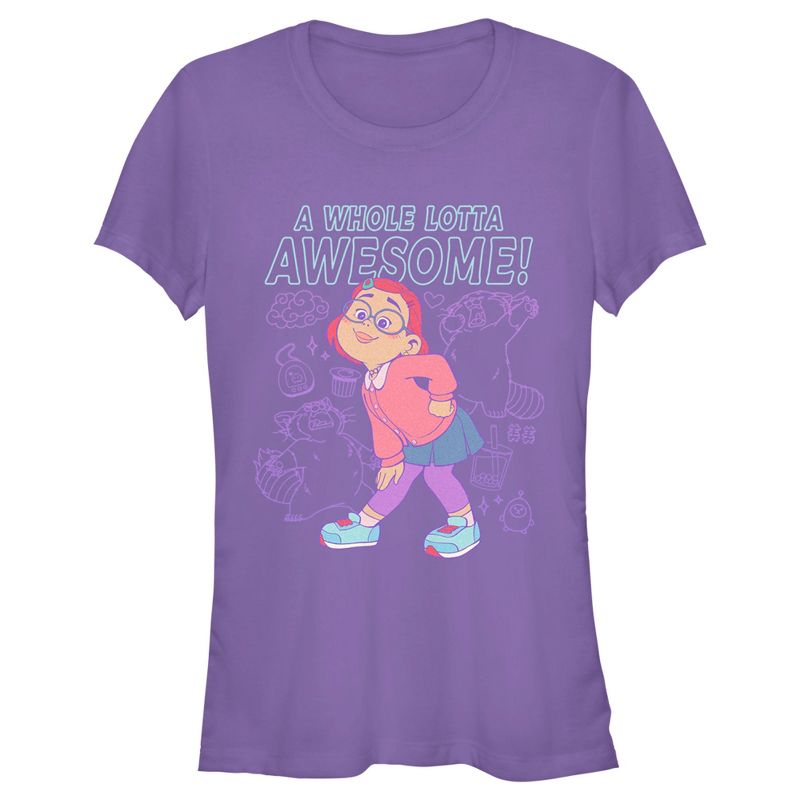 Juniors Womens Turning Red A Whole Lotta Awesome T-Shirt, 1 of 5