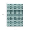 Teal Blue Aqua And Charcoal Moroccan Washable Indoor Outdoor Area Rug - 3 of 4