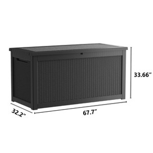 YARDGRACE large gallon resin deck box, lockable terrace indoor and outdoor storage box, waterproof storage box - 1 of 4