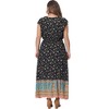 Agnes Orinda Women's Plus Size Floral V Neck Ruffle Sleeve Beach Casual Boho Maxi A Line Dresses - 4 of 4