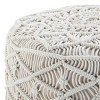 Emile Round Macrame Pouf - WyndenHall - 4 of 4