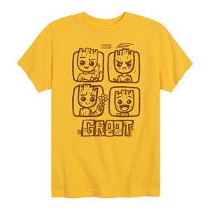 Boys' - Marvel - Guardians of the Galaxy Groot Grid Short Sleeve Graphic T-Shirt - 1 of 4