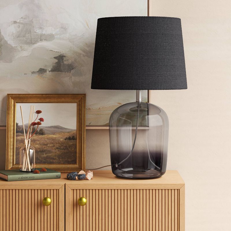 Smoked Glass Table Lamp Black (Includes LED Light Bulb) - Threshold&#8482;, 3 of 8