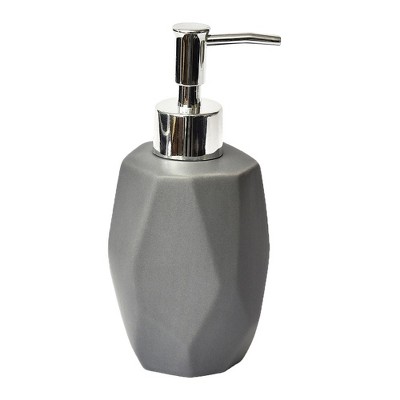 Gray Stoneware Diamond Shape Hand Soap Dispenser
