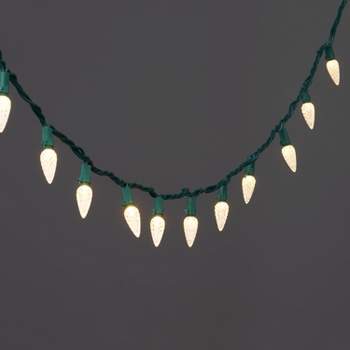 60ct LED C6 Faceted Christmas String Lights Warm White with Green Wire - Wondershop™