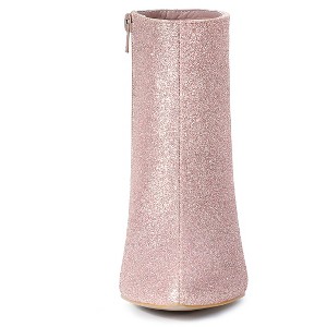 Allegra K Women's Back to College Pointed Toe Chunky Heel Ankle Booties - 1 of 4