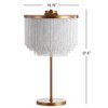 27.5" Fringed/Metal Coco Table Lamp (Includes LED Light Bulb) Gold - JONATHAN Y: Modern Design, Dual Sockets, UL Listed - 4 of 4