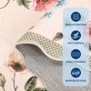 Floral Rugs for Living Room Bedroom Soft Washable Rug Scalloped Edge Plaid Pattern Area Rug Non-Slip Low Pile Rug - 4 of 4