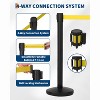 COZONY Crowd Control Stanchion Set with 1 Pcs Retractable Belt, Heavy Duty Queue Management System, Commercial Barrier Posts for Events in Black - 3 of 4