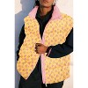 Imily Bela Womens Floral Quilted Puffer Coat Winter Warm Oversized Vest Cap Sleeve - 3 of 4