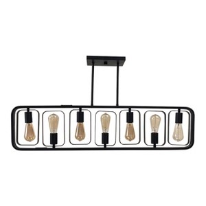 Yosemite Home Decor Perseus 7-Light Modern Island Chandelier in Matte Black Finish with Rotating Decorative Elements - 1 of 4