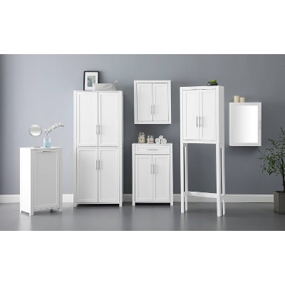 Savannah White Flush Mount Mirrored Bathroom Wall Cabinet