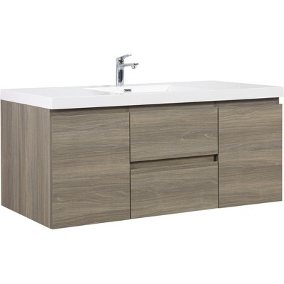 Bencmate Bathroom Storage Cabinets, Modern Wall-Mounted Bathroom Storage Vanity Cabinet, Soft Close Drawers, Gray, 59.06"*19.69"*22.44"