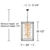 Possini Euro Design Carrine 20" Modern Pendant Chandelier Ceiling Light Fixture Dining Room Over Table Hanging 6-Light Black Gold Finish Crystal - 4 of 4