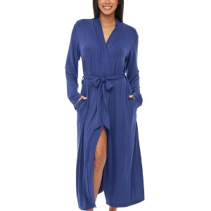 ADR Women's Lightweight Cotton Robe, Classic Soft Knit Long Lounge Robe with Pockets - 1 of 4