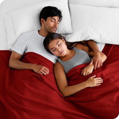 Full/Queen Red Fleece Reversible Blanket