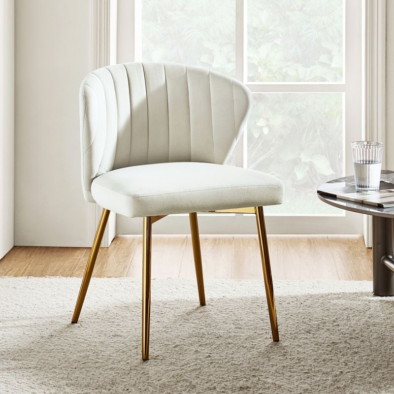 Emma Side Chair with Metal Legs for Living Room and Bedroom Velvet Accent Chair| KARAT HOME, 4 of 13