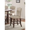 NicBex Set of 2 Dining Chair Modern Upholstered Cushion Seats Accent Chair Dining Room Furniture Nailheads Trim Chair,Beige - 2 of 4